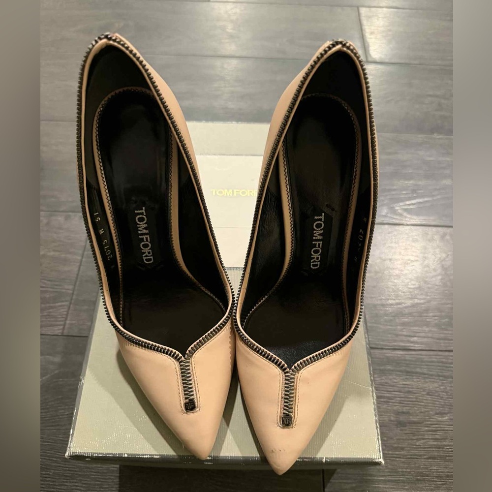 Tom Ford Women's Nude Heels with Zipper Detail